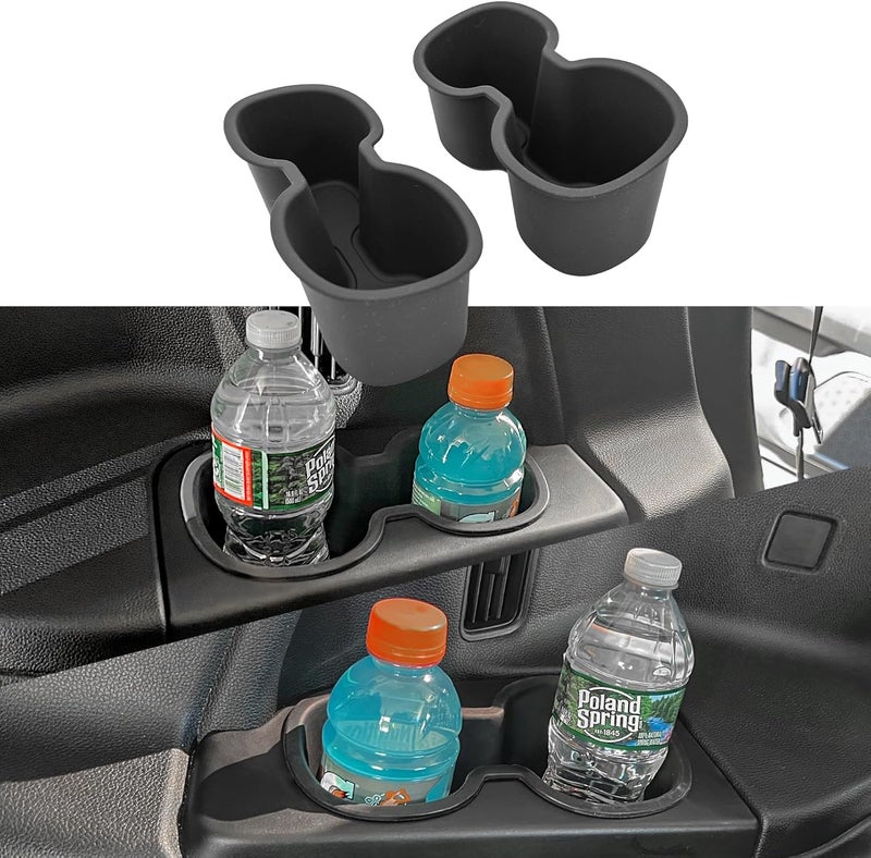 Maxzina Cup Holder Compatible with 2023-2025 Honda Pilot Rear 3rd Row Black Silicone Center Console Insert Cup Holder Bottle Holder Interior 2PCS Decoration for 2024 Pilot Accessories - Image 1